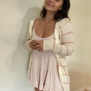 Cream & Pink Cardigan Sweater